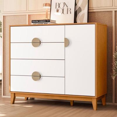 Cômoda Sapateira Ipê 4 Gavetas MDF Puxador ABS Branco Casah