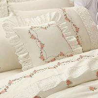 Kit Cobre Leito Bristol Queen Percal Bordado 180 Fios C/ Jogo Lençol 10 Peças - Palha Floral - 5