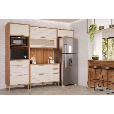 Kit Cozinha Eloise 2 Portas 2 Gavetas MDF 209,6CM Cinamomo-off MGM