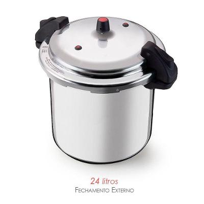 Panela De Pressão 24 Litros Fechamento Externo, Seguro E Eficiente Para Cozinhar Em Grande Quantidade