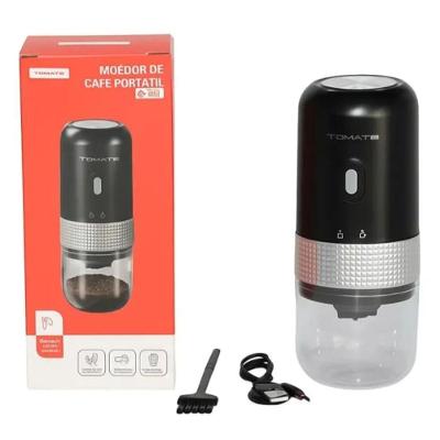 Moedor de Café Elétrico Portátil Silencioso USB Recarregável em ABS + Acrílico Transparente Preto