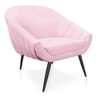 Kit 01 Namoradeira 02 Lugares e 02 Poltronas Giovana Suede Rosa Bebê de Ferro - 5