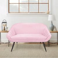 Kit 01 Namoradeira 02 Lugares e 02 Poltronas Giovana Suede Rosa Bebê de Ferro - 8