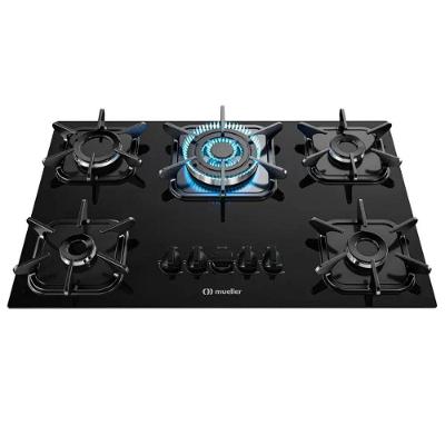 Cooktop 5 Bocas Com Queimador Tripla Chama Bivolt Preto Mueller