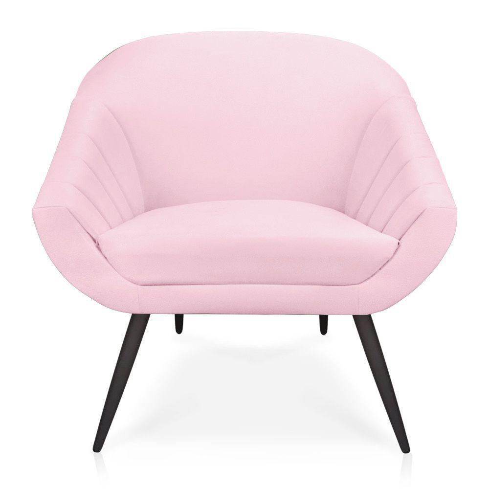 Kit 01 Namoradeira 02 Lugares e 01 Poltrona Giovana Suede Rosa Bebê de Ferro - 3