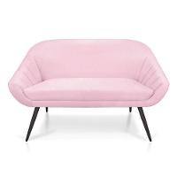 Kit 01 Namoradeira 02 Lugares e 01 Poltrona Giovana Suede Rosa Bebê de Ferro - 5