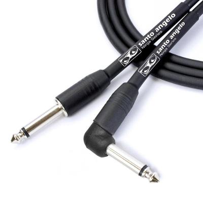 Cabo para Instrumento Musical Ninja l Cable Conector P10-P10 90 graus  4,57M Preto Santo Angelo