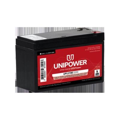 Bateria Estacionária UP1270E F187 12V 7,0AH Selada Vrla Preto Unipower