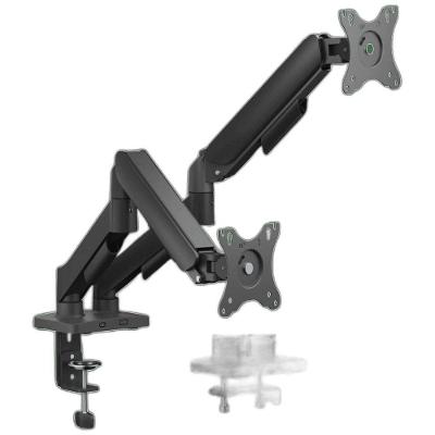 Suporte Articulado para 2 Monitores SM-012GD Ajuste de Altura Mola Assistida Preto Pcyes