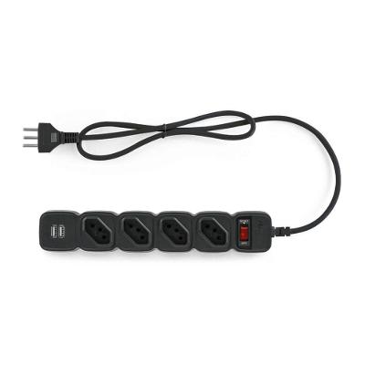 Protetor Eletrônico EPE 204 USB 4 Tomadas 2 USB Bivolt Preto Intelbras