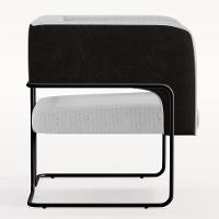 Kit 02 Poltronas Preto Corano Preto C-05 Linho Cinza D-315 - 3