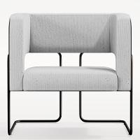 Kit 02 Poltronas Preto Corano Preto C-05 Linho Cinza D-315