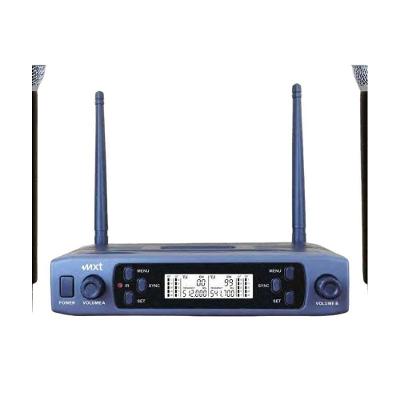 Microfone sem Fio Duplo UHF-527M 100 Canais Selecionáveis Preto Grupo MXT