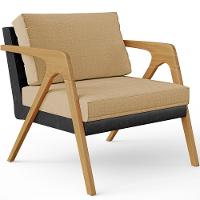 Kit 02 Poltronas Sala L02 Couríssimo Preto Linho Bege Escuro - 13