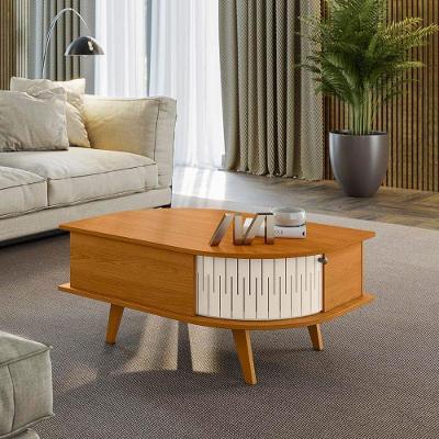 Mesa de Centro Indianápolis Retangular MDF Plástico 90CM Cinamomo Madetec Móveis