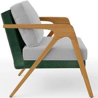 Kit 02 Poltronas Sala L02 Facto Verde Musgo Linho Cinza - 3