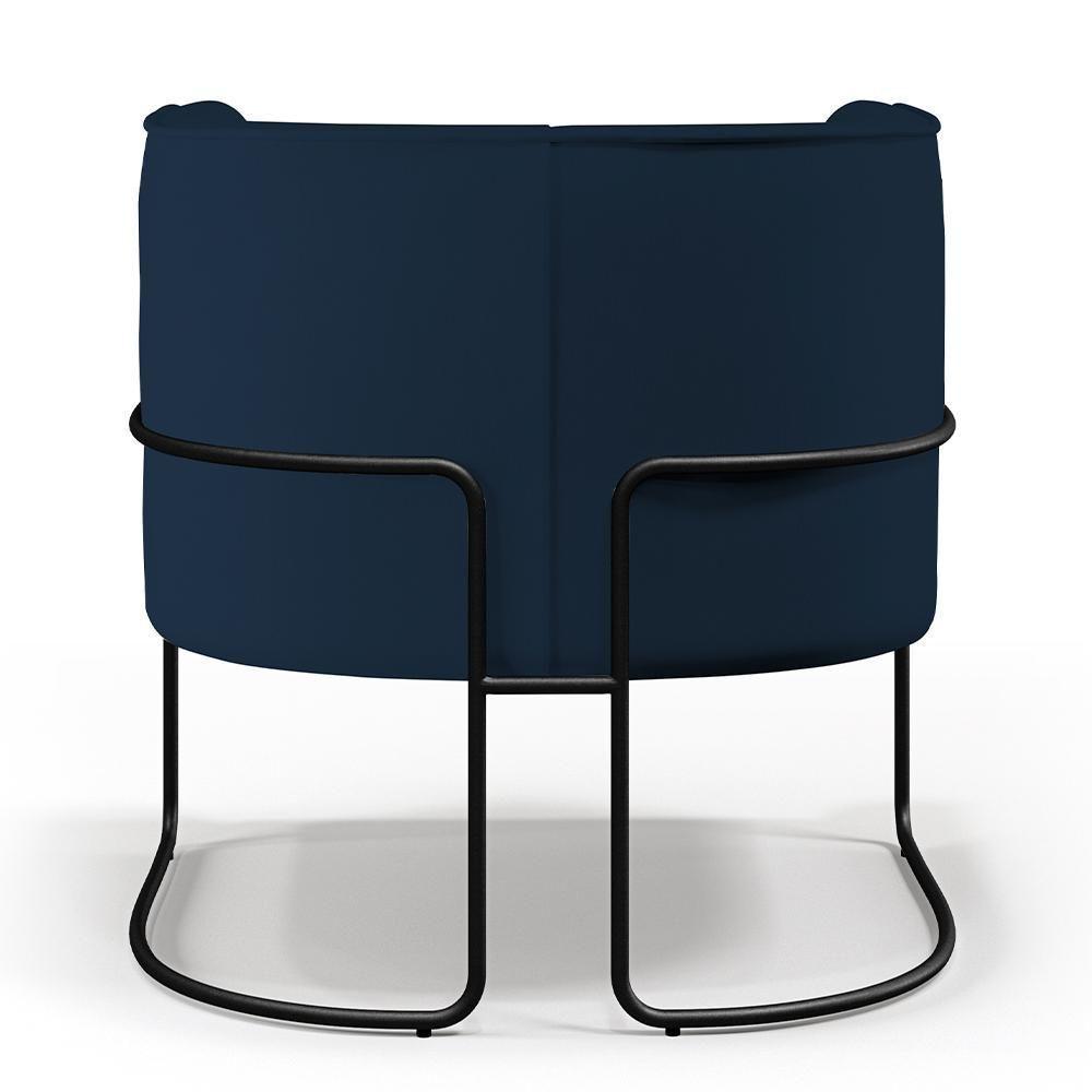 Kit 02 Poltronas Preto Betina D02 Veludo Azul Oxford C-304 - 4