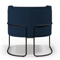 Kit 02 Poltronas Preto Betina D02 Veludo Azul Oxford C-304