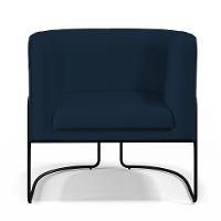 Kit 02 Poltronas Preto Betina D02 Veludo Azul Oxford C-304 - 6