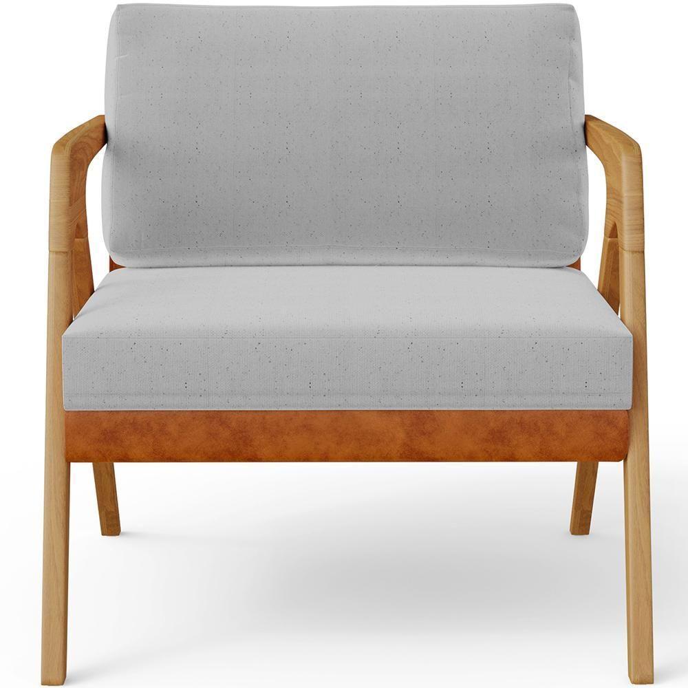 Kit 02 Poltronas Sala L02 Couríssimo Camel Linho Cinza - 4