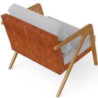 Kit 02 Poltronas Sala L02 Couríssimo Camel Linho Cinza - 2