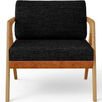 Kit 02 Poltronas Sala L02 Couríssimo Camel Linho Chumbo