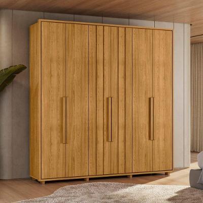 Guarda Roupa Casal Veronese 6 Portas de Bater 4 Gavetas MDF-MDP Cumaru Madetec Móveis 230CM