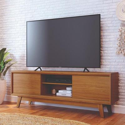 Bancada para TV Atlas 70" 164CM MDP Portas Deslizantes Cumaru Madetec Móveis