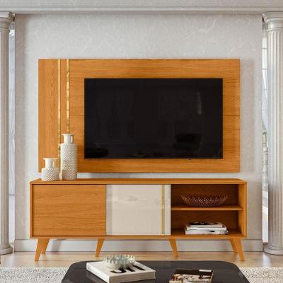 Rack com Painel para TV 60" 160CM MDP 2 Portas Correr Cinamomo e Off White Madetec Móveis