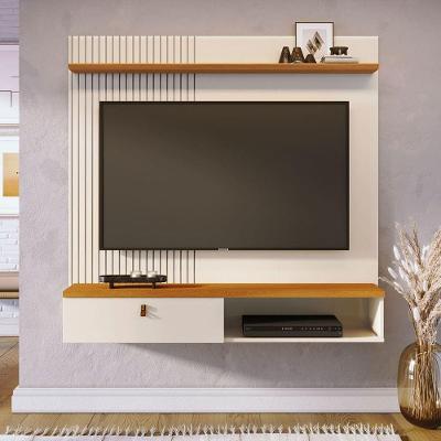 Painel Suspenso Íris para TV Até 55" 141CM MDP e MDF Cinamomo e Off White Madetec Móveis