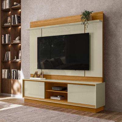 Home Theater Siena para TV Até 75" 183,5CM MDP Cumaru e Opala Madetec Móveis
