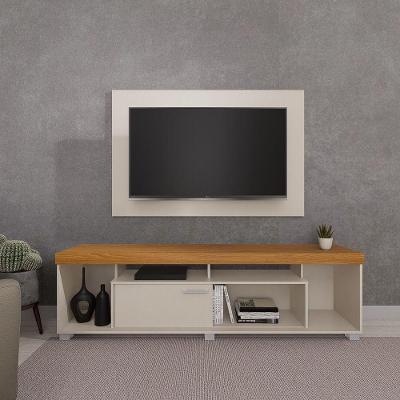 Rack com Painel para TV 65 Polegadas Tomaz 182CM MDP Cinamomo e Off White Madetec Móveis