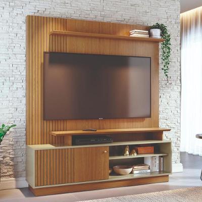 Home Theater Ares para TV Até 65" 160CM MDP Porta Deslizante Cumaru e Opala Madetec Móveis