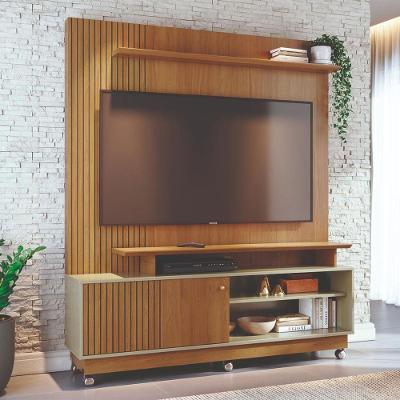 Home Theater Ares para TV Até 65" 160CM MDP com Rodízios Cumaru e Opala Madetec Móveis