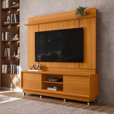 Home Theater Siena para TV Até 75" 183,5CM MDP com Rodízios Cinamomo