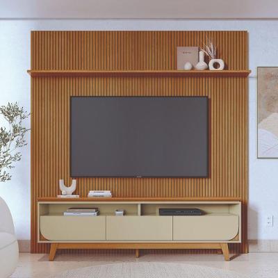 Composição para TV Luna 75" 238CM MDP-MDF Cumaru e Opala Madetec Móveis