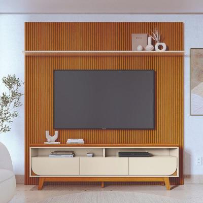 Composição para TV Luna 75" 238CM MDF e MDP Cinamomo e Off White Madetec Móveis