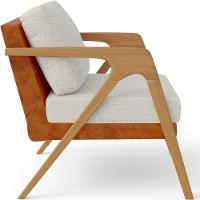 Kit 02 Poltronas Sala L02 Couríssimo Camel Linho Champagne - 3