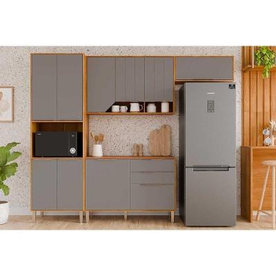 Kit Cozinha Completa Celeste 4 Portas 2 Gavetas MDF 120CM Cinamomo e Platina MGM