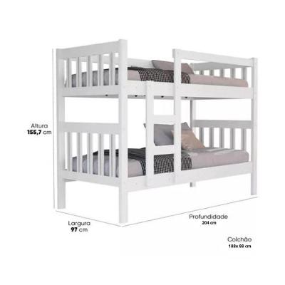 Beliche Solteiro Capri com Cama Auxiliar MDF Branco Barreto Loncarcci
