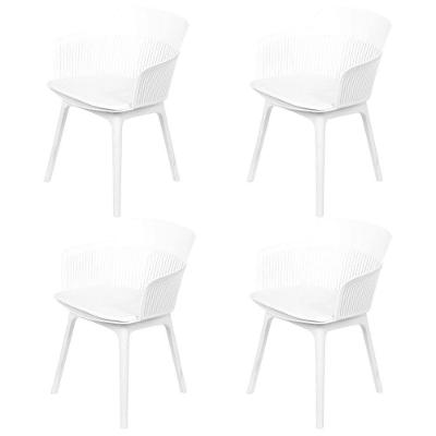 Kit 4 Cadeiras de Jantar Mena Marcela Montreal Estrutura Polipropileno Assento PU Branco OR Design