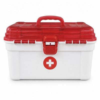 Caixa de Medicamentos Mega Luxo com Trava em Plástico para Primeiros Socorros Vermelha Nitron Plast