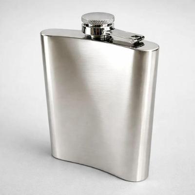 Cantil Inox Porta Bebidas de Bolso Aço Inoxidável Escovado Vedação Completa 256ML Dantas