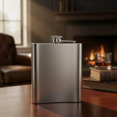 Cantil Dantas Porta Bebidas de Bolso Aço Inoxidável Escovado Vedação Total Inox 200ML