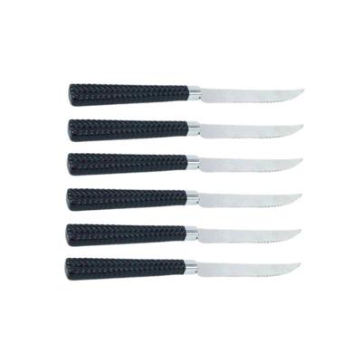 Faca de Mesa Linha Gramado 6 Peças Inox Polipropileno Preto Fosco Praticasa