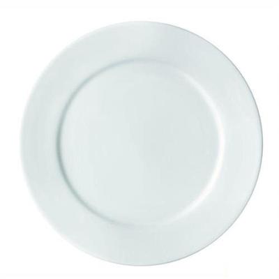 Conjunto de Pratos Raso 6 Peças Porcelana Resistente para Uso Diário Branco Germer 24,5CM