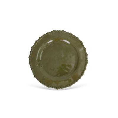 Prato Sobremesa em Melamina com Borda em Relevo Leve Resistente para Dia a Dia Verde BTC Decor