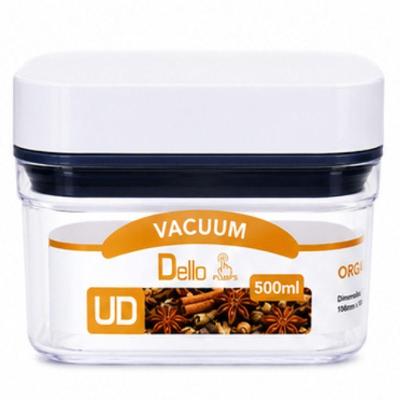Pote Hermético Retangular Vacuum Pumps Organizador Alimentos Plástico Resistente Cozinha