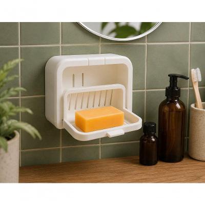 Suporte para Sabonete com Tampa Plástico Protege Contra Poeira Banheiro Branco Dello
