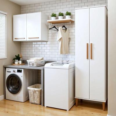 Lavanderia Modulada São Gonçalo 4 Portas 6 Prateleiras MDP 140CM Kaiki Móveis